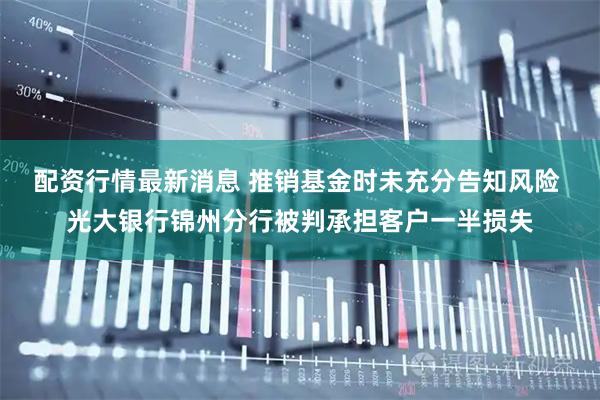 配资行情最新消息 推销基金时未充分告知风险 光大银行锦州分行被判承担客户一半损失