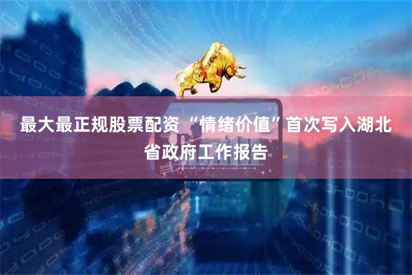 最大最正规股票配资 “情绪价值”首次写入湖北省政府工作报告