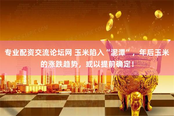 专业配资交流论坛网 玉米陷入“泥潭”，年后玉米的涨跌趋势，或以提前确定！